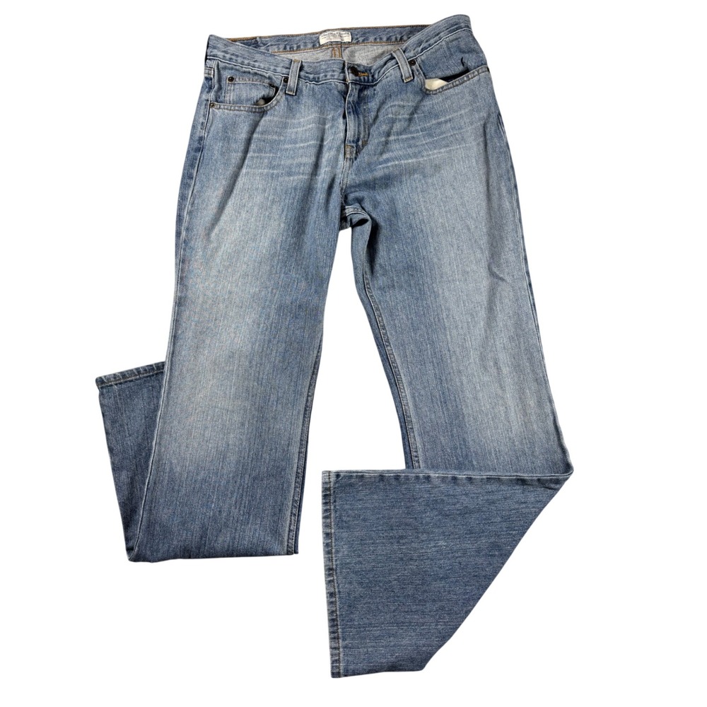 VTG American Eagle Favorite Fit Flare Jeans Medium Wash Blue 14 Reg 100% Cotton